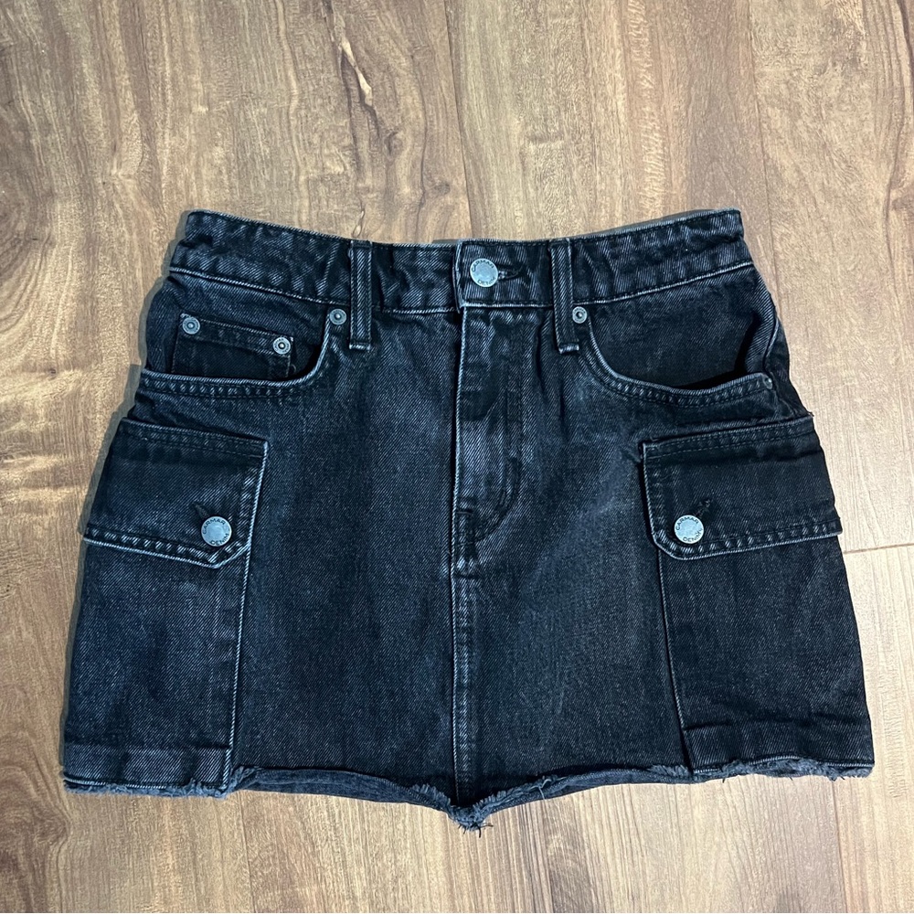 LF Carmar Denim Jean Skirt, Size 27, Washed Black